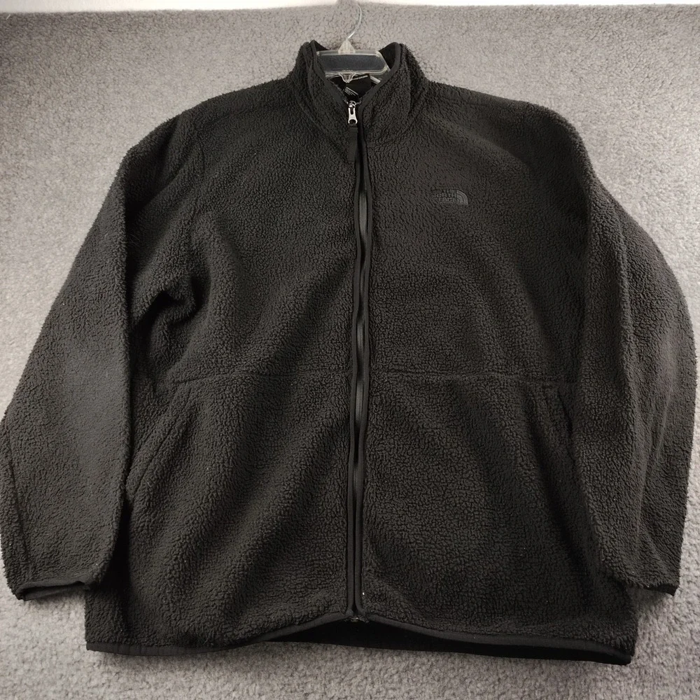 The North Face Dunraven Sherpa Fleece Jacket Mens XXL Full Zip Black